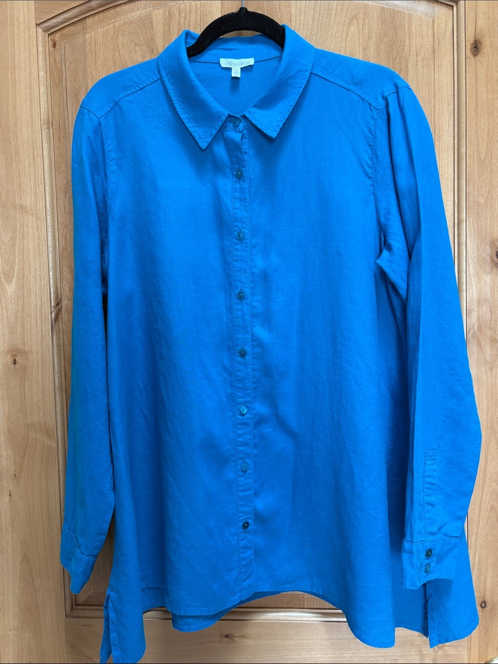 Eileen Fisher Bright Blue Long-Sleeve Button-Down Shirt